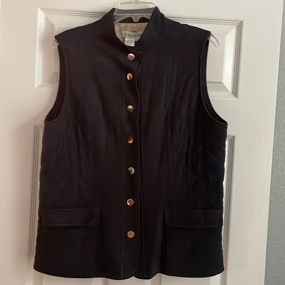 Cute polyester navy vest.